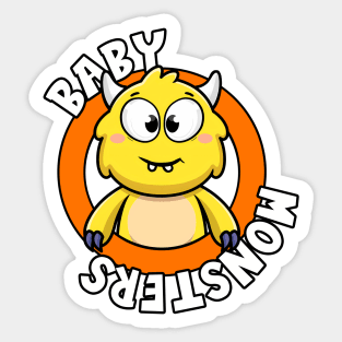 Yellow Baby Monster with Bunny Teeth Sticker
